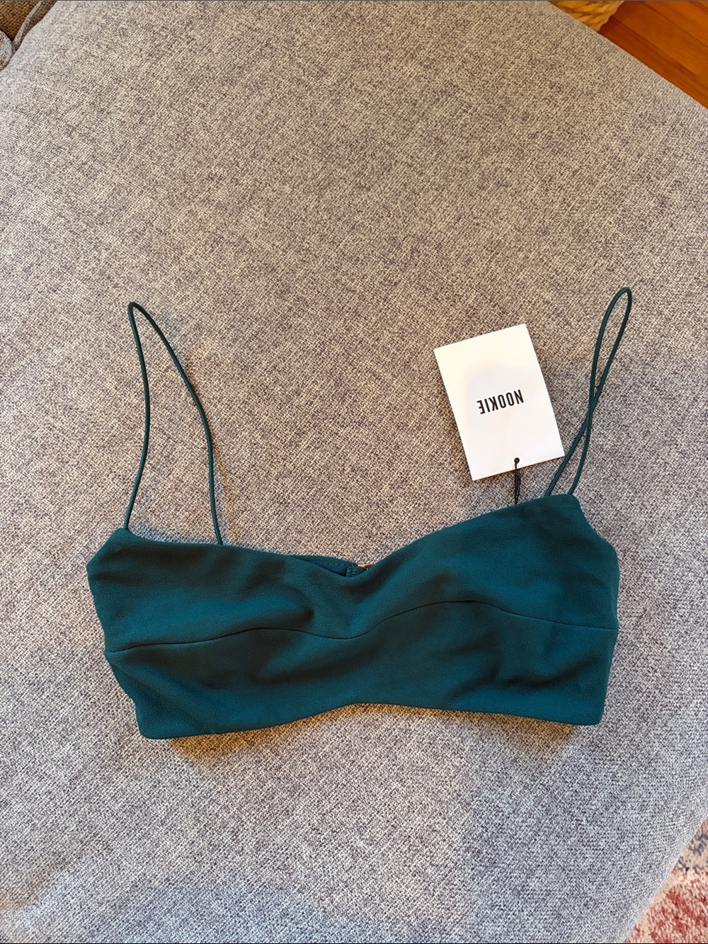 Nookie Teal Spaghetti-Strap Bralette Top